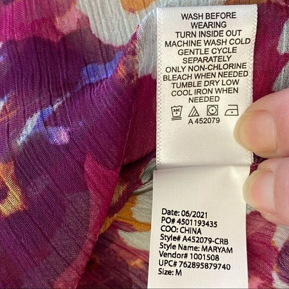 LOGO Lounge by Lori Goldstein French Terry Printed Top w/ Chiffon Hem - Picture 8 of 11